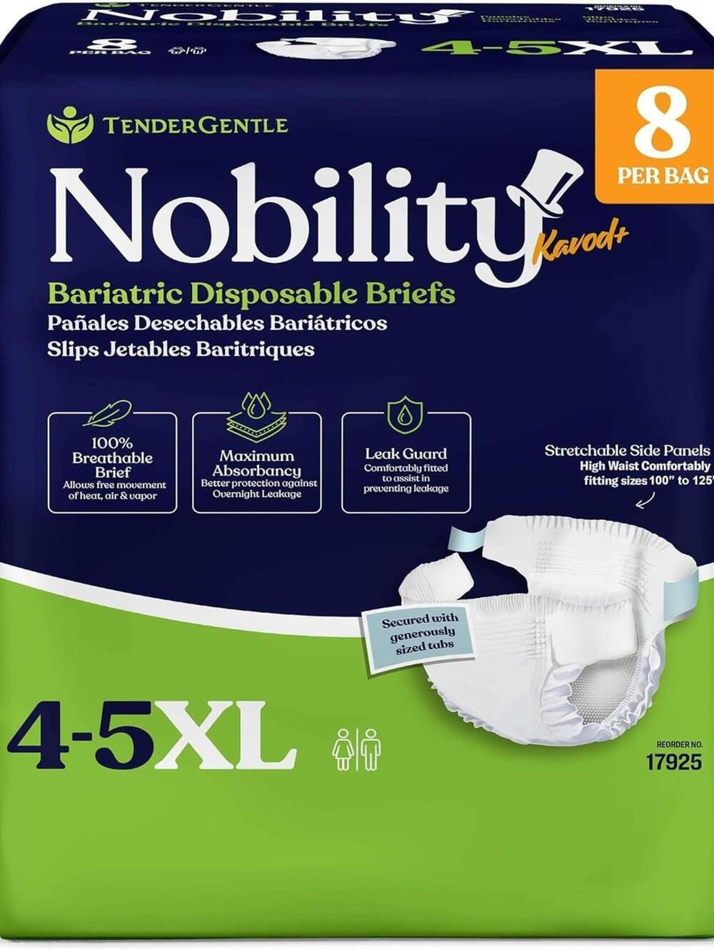 ** Open Box- 4-5xl Adult Diapers for Women and Men - 8 ct